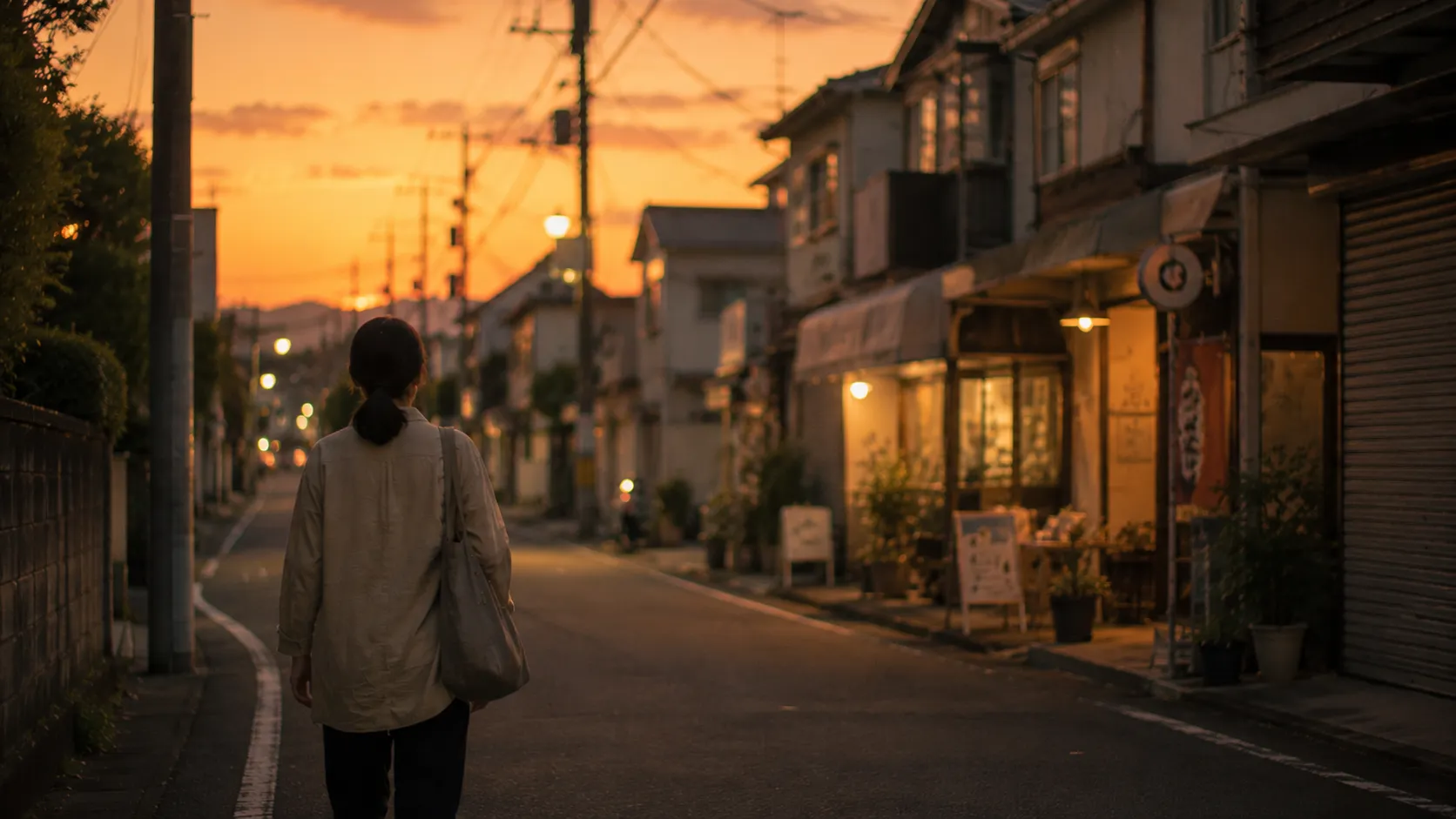 一日の仕事の終わりに、ほっと一息つけるような、やわらかな光の風景